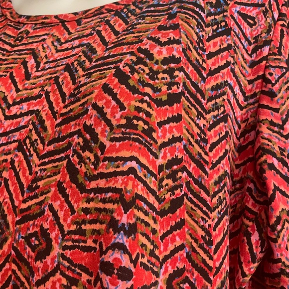 LuLaRoe Brand Women's 3XL Julia Dress Red & Pink Mid Length Form Fitting - Picture 3 of 5